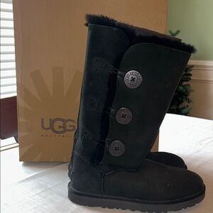 UGG Black Button Boots